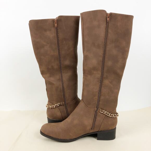 Nautica Womens Rebeka Riding Boots Size 10 Brown Knee High Faux Leather NWOB - Picture 5 of 11